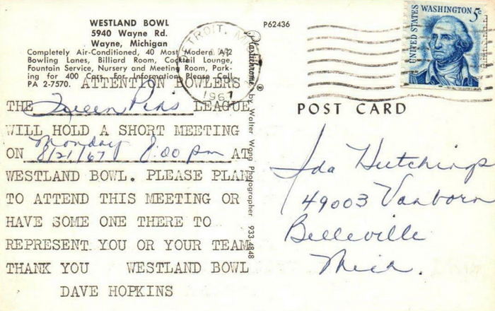 Westland Bowl - Postcard